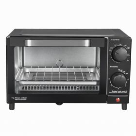 4 Slice Countertop Toaster Oven with 3 Settings, Includes Baking Rack and Pan, Black, New