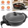 Dual-Flavor Electric Hot Pot 6L with Divider, 5 Temperature Control Non-Stick Shabu Shabu Pot