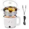 Electric Hot Pot with Steamer 1.8L Mini Portable Hot Pot with 300W 600W Dual Power for Egg Fried Rice Ramen Oatmeal Soup Overheat Protection for Colle