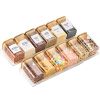 4 Pcs Multi layer seasoning storage rack, stepped spice bottle display rack, transparent adjustable storage rack