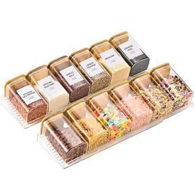 4 Pcs Multi layer seasoning storage rack, stepped spice bottle display rack, transparent adjustable storage rack