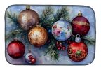 Christmas Ornaments Dish Drying Mat Absorbent Dish Drying Mat Pad for Kitchen Counter Dish Drainer Mat for Countertop, 14 x 21", Multicolor