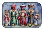Christmas Nutcrackers Dish Drying Mat Absorbent Dish Drying Mat Pad for Kitchen Counter Dish Drainer Mat for Countertop, 14 x 21", Multicolor