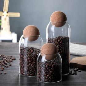 3 Pcs Storage ball jar, glass tea jar, minimalist cork jar, sealed candy jar, storage jar, coffee jar, dry food storage jar, coffee storage container