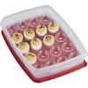 4 Pack Egg Keeper Food Storage Container, Clear/Red, 1 Count