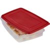 4 Pack Egg Keeper Food Storage Container, Clear/Red, 1 Count