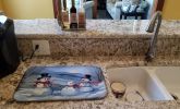 Christmas Snowmen Dish Drying Mat Absorbent Dish Drying Mat Pad for Kitchen Counter Dish Drainer Mat for Countertop, 14 x 21", Multicolor