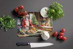 NEW Cookies with Santa Claus Weihnachtsmann Glass Cutting Board Decorative Tempered Glass Kitchen Cutting and Serving Board Large Size Chopping Board