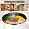 Electric Hot Pot with Steamer 1.8L Mini Portable Hot Pot with 300W 600W Dual Power for Egg Fried Rice Ramen Oatmeal Soup Overheat Protection for Colle