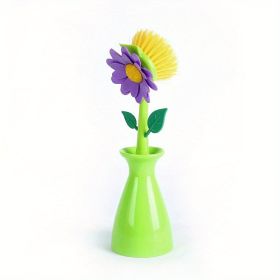 1pc; Cleaning Brush; Washing Pot Brush; MultiFunctional Cleaning Brush; Hand-held Cleaning Brush; Dish Washing Brush; Sink Stove Cleaning Brush; (Color: Green)