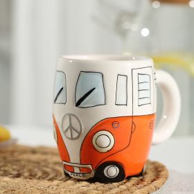 Creative Ceramic Bus Cup Interesting Milk Coffee Mug (capacity: 301-400ml, Color: orange)