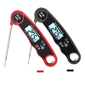 Digital Meat Thermometer with Probe - Waterproof;  Kitchen Instant Read Food Thermometer for Cooking;  Baking;  Liquids;  Candy;  Grilling BBQ & Air F (Color: Black)
