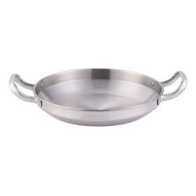 Double Ears Pan Seafood Rice Pan Fried Chicken Tray (type: 24cm, Color: Silver)