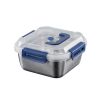 Yakimoto 2/4/6/8/10 PCS Extra-Large Stainless Steel Food Storage Containers With Blue Lids - Deep Design, Airtight Seal