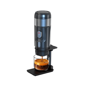 Wireless Electric Portable Coffee Maker 15Bar 1200mAh NES/DG Capsule & Ground Coffee 25g Powder Chamber 3-in-1 Car Coffee Grinding Mini Automatic Coff (PSH4B-GN: PSH4A_BK)